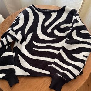 Black and White Print Sweater